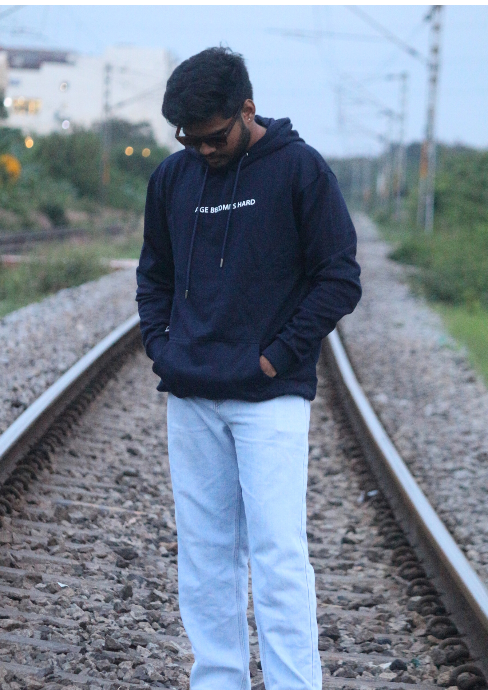 Age Becomes Hard Hoodie – Navy Blue