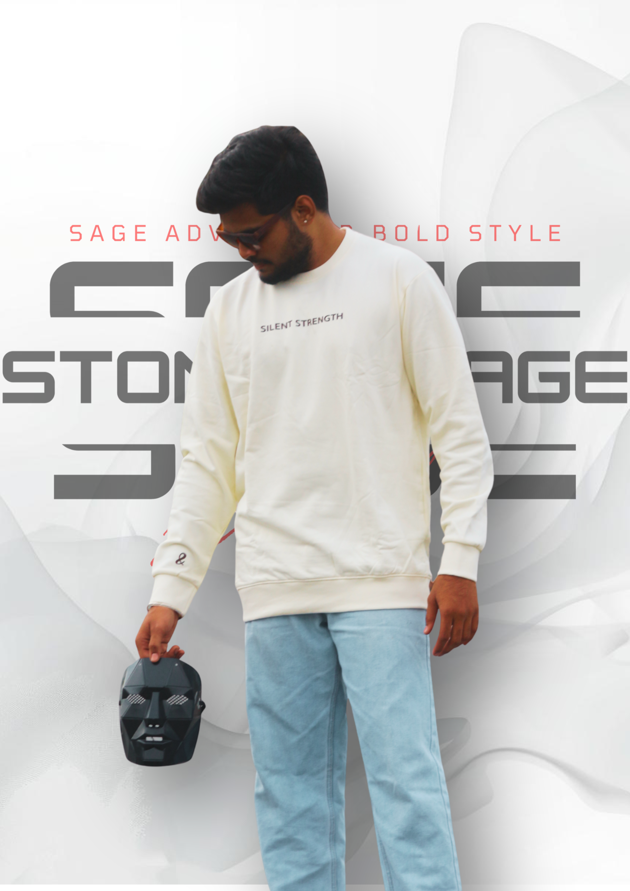 Stone & Sage “Lone Instinct” Wolf Graphic Sweatshirt